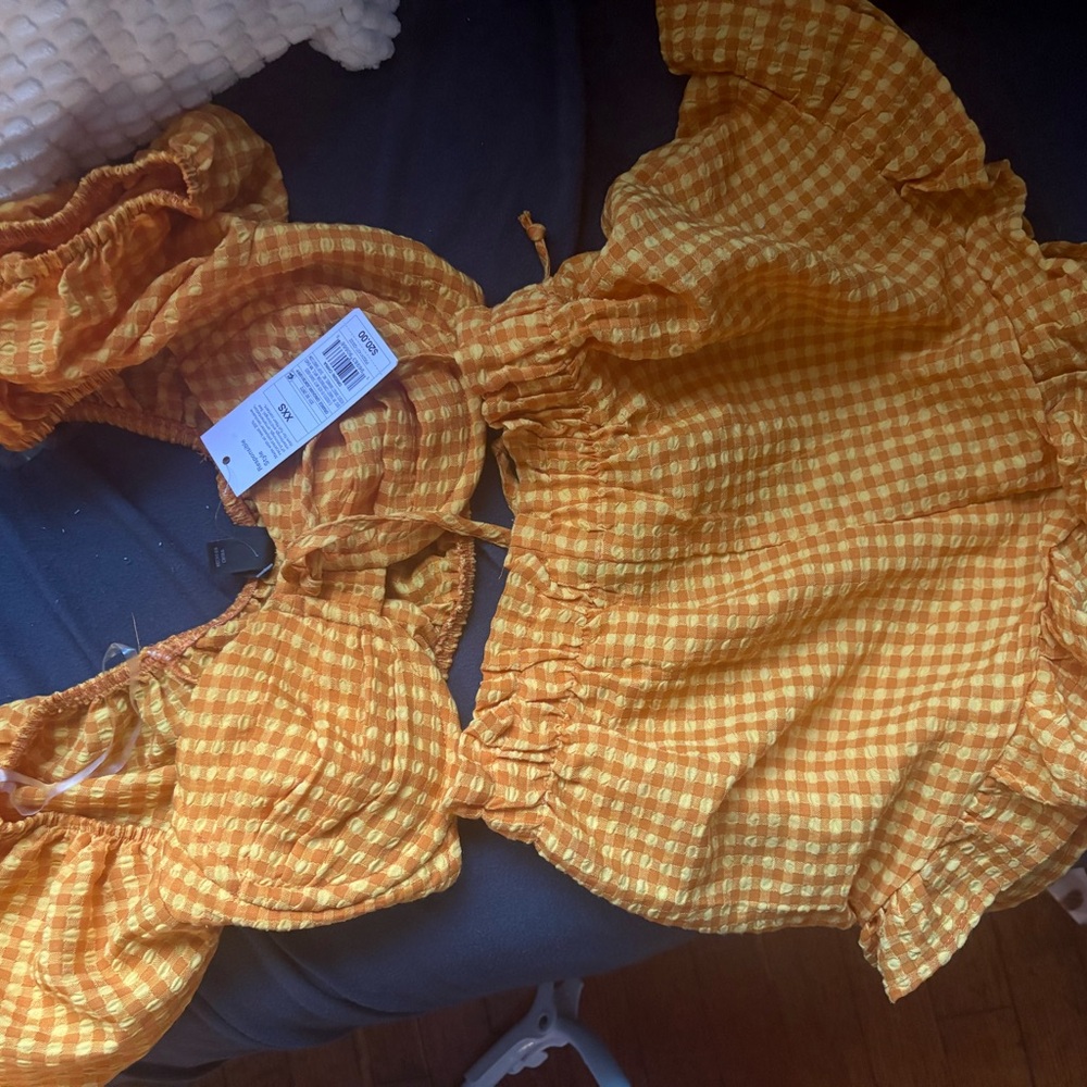 Target Yellow Gingham Two-Piece Ruffle Set